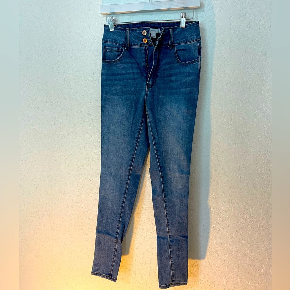 Denim high wasted [tummy control] | dark blue | stretch